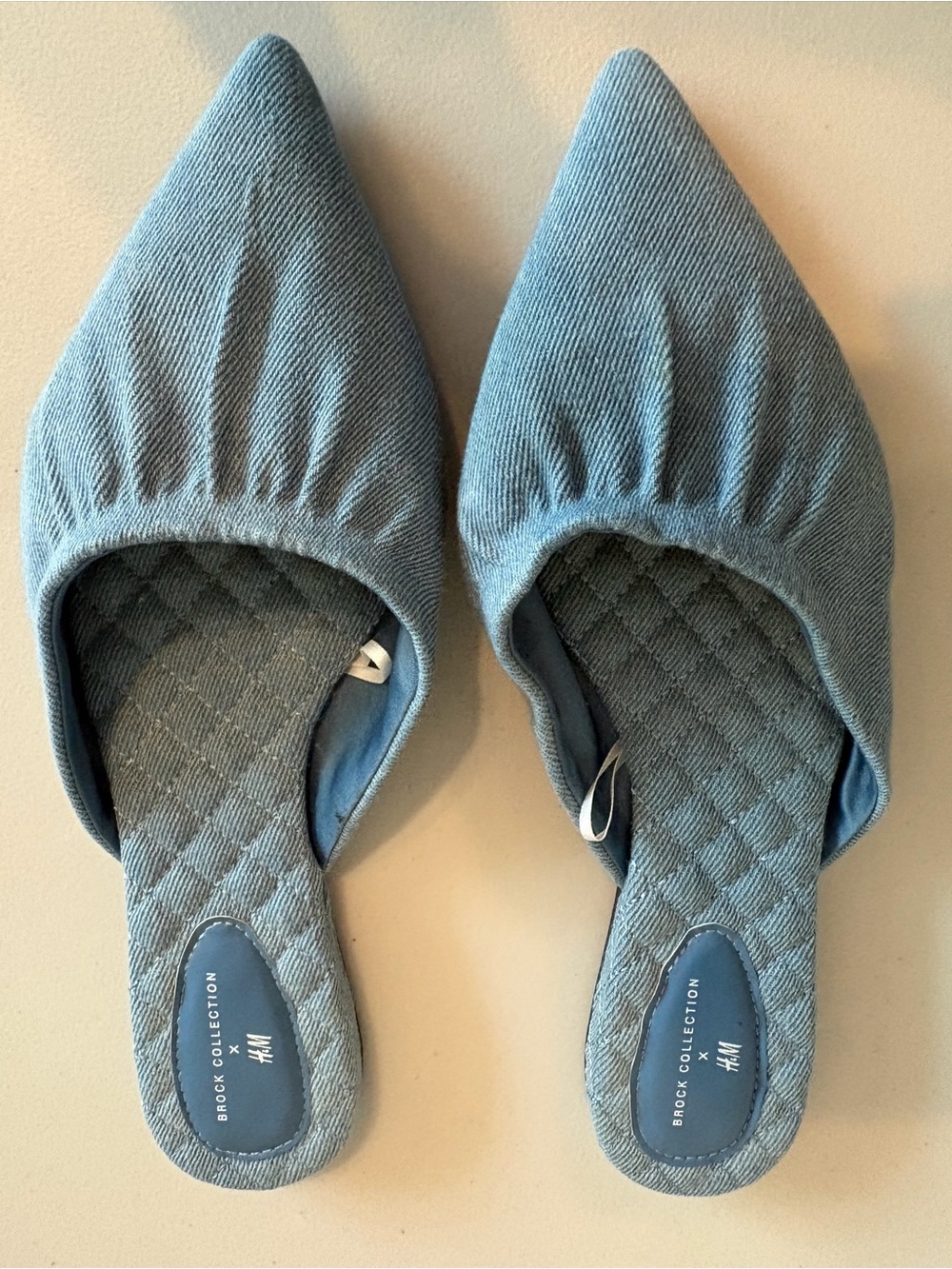 H&M x BROCK COLLECTION COLLABORATION denim flats 
Size 7.5 new without tags